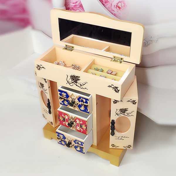 5Cgo 520923454977 首飾盒木質歐式韓國公主飾品盒生日禮物高檔珠寶化妝 收納盒 GSX54000