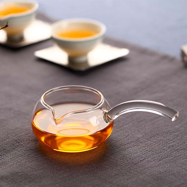 5Cgo 520270736184 茶道公道杯玻璃功夫茶具加厚分茶器日式小茶海側把泡茶杯創意公道杯HZS42000