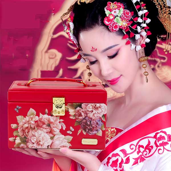5Cgo 45626891673 首飾盒歐式公主木質高檔印花複古飾品珠寶收納盒結婚生日禮品  GSX95200