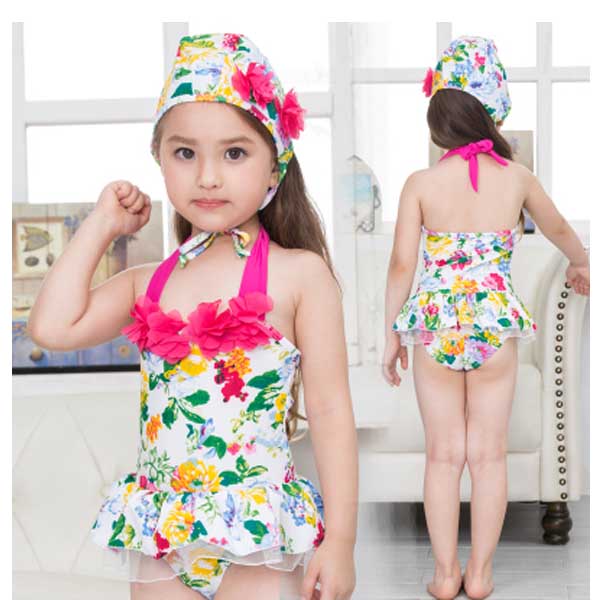 5Cgo 21034560676 韓國兒童泳衣女童女孩可愛泳裝嬰兒寶寶連體比基尼分體公主套裝 GSX82000