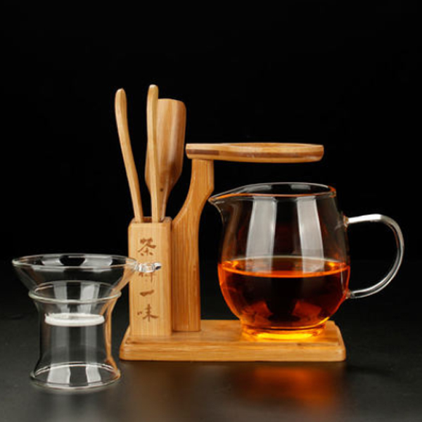 5Cgo 523170187459竹製茶架玻璃公杯耐熱玻璃分茶器勻茶夾玻璃茶杯公道杯功夫茶具配件HZS55000