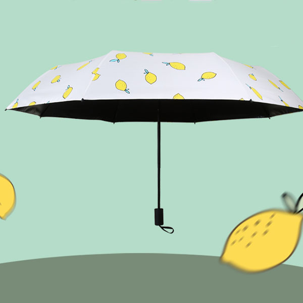 5Cgo 529218925079  晴雨傘折疊女太陽傘大檸檬防紫外線遮陽傘創意韓國三折傘  GSX83000