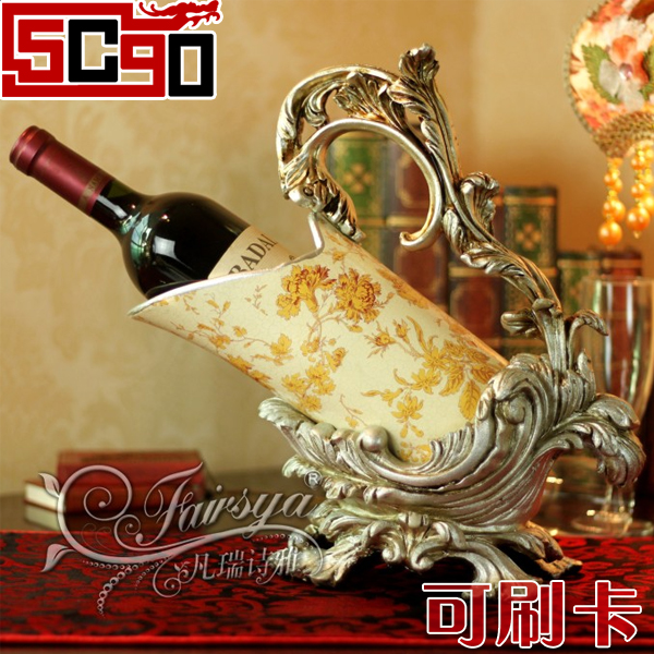 5Cgo 結婚禮品 家居飾品 歐式陶瓷仿古紅酒架宮廷玫瑰 P82200