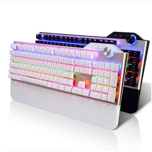 5Cgo 529276831475 黑爵AK35刺客機械師鍵盤青軸黑軸lol遊戲彩虹背光鍵盤104鍵英文鍵盤 黑軸 WXX99200