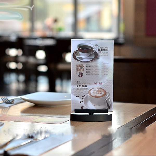 5Cgo 43567013296 雙面旋轉菜單架DM展示架咖啡館KTV促銷台卡壓克力桌牌優惠促銷廣告單(二個) AGL03000