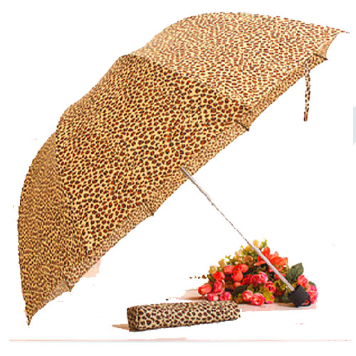 5Cgo 16380252270 豹紋 斑馬紋拱形三折傘 性感時尚晴雨傘 創意折疊傘 防紫外線傘 MIK92000