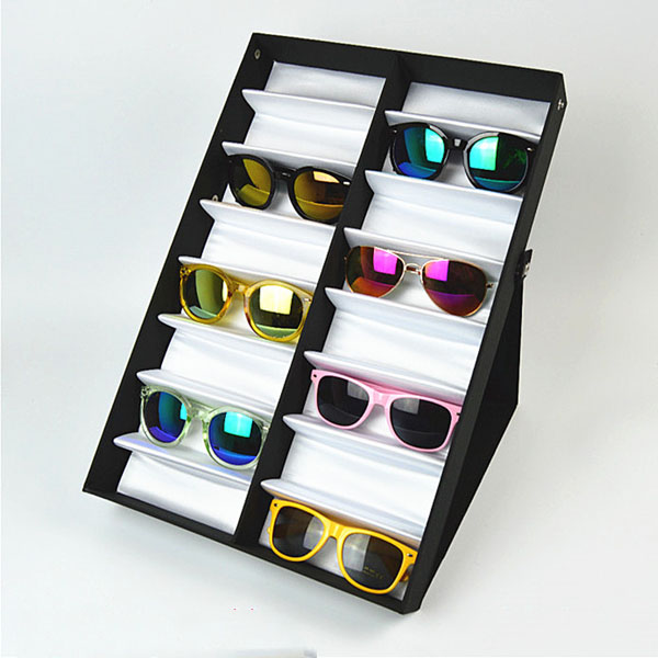5Cgo 44728093980 18格太陽鏡架子眼鏡展示盒 眼鏡收納盒櫃台展示架地攤擺放盒 GSX06000