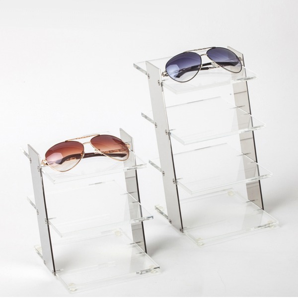 5Cgo 528664371071 壓克力不鏽鋼眼鏡展示架太陽鏡展架眼鏡架墨鏡展架專櫃銷售陳列展示-三層 AGL06100