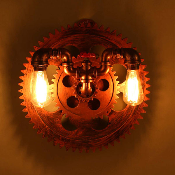 5Cgo 523255414416 工業風壁燈創意咖啡館餐廳酒吧齒輪裝飾復古過道個性水管壁燈  LYP09500