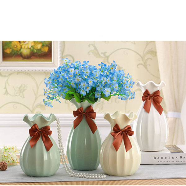 5Cgo 3186426266788 創意簡約小花瓶陶瓷擺件客廳小號白色美式家居裝飾插花工藝品   GSX14000