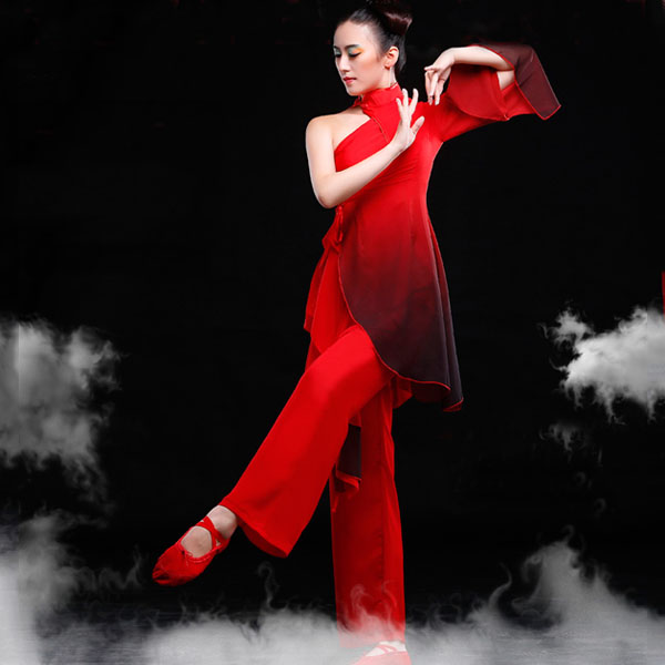 5Cgo 521179809301 新款成人女古典舞表演服扇子舞水墨廣場舞服裝現代舞蹈演出服   GSX85100