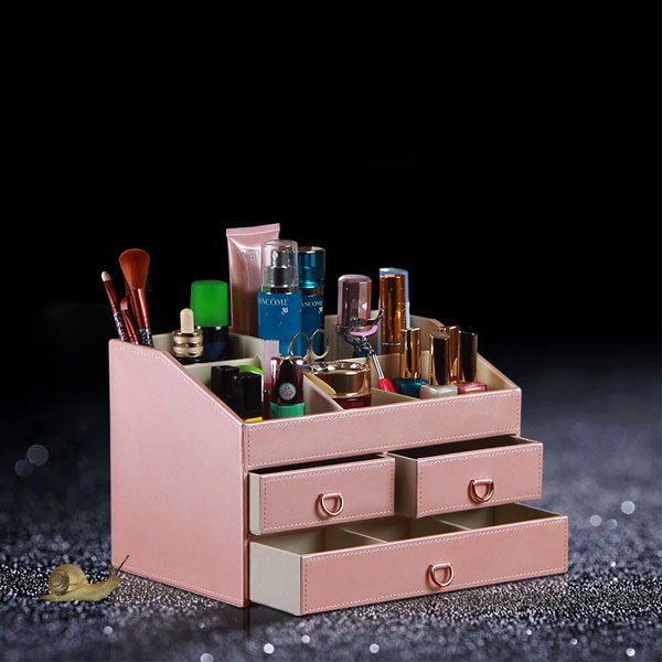 5Cgo 520659773785 皮革歐式首飾盒公主手飾盒飾品盒 韓國木化妝品收納盒 大號 GSX53100