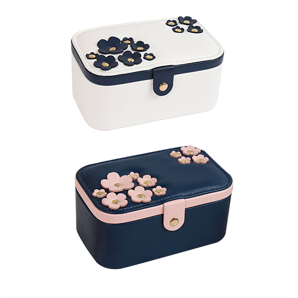 5Cgo 537811140763 日本櫻花首飾盒首飾收納盒創意多層飾品盒皮革多功能珠寶盒    GSX94000