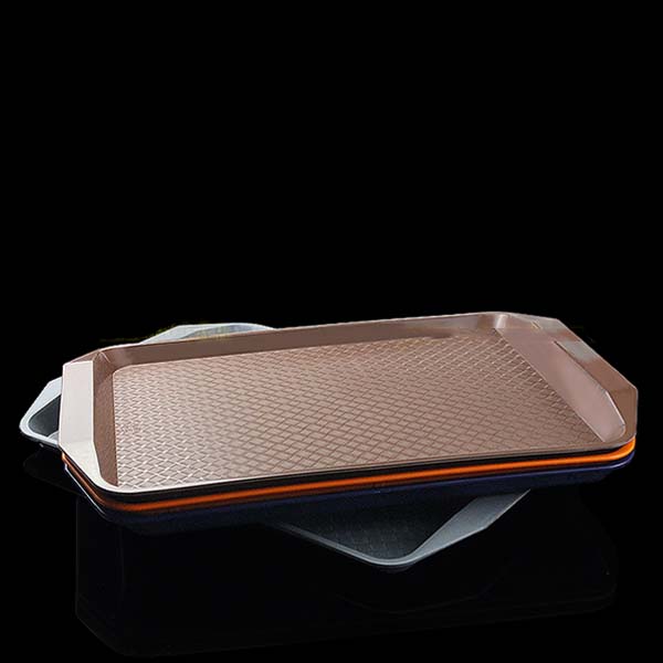 5Cgo 36145731469 塑料托盤長方形快餐盤取餐盤服務生托盤快食店餐盤奶茶店托盤防滑穩固型-五個 XMJ84000