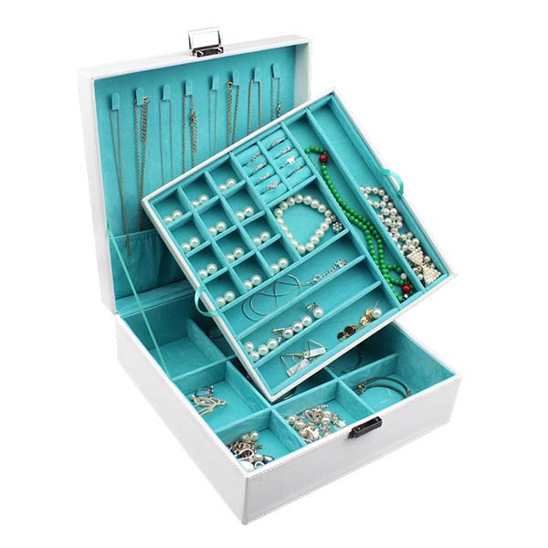 5Cgo 528652017569 鋼琴漆實木首飾盒帶鎖大容量首飾收納盒歐式日韓珠寶飾品盒木質    GSX85100