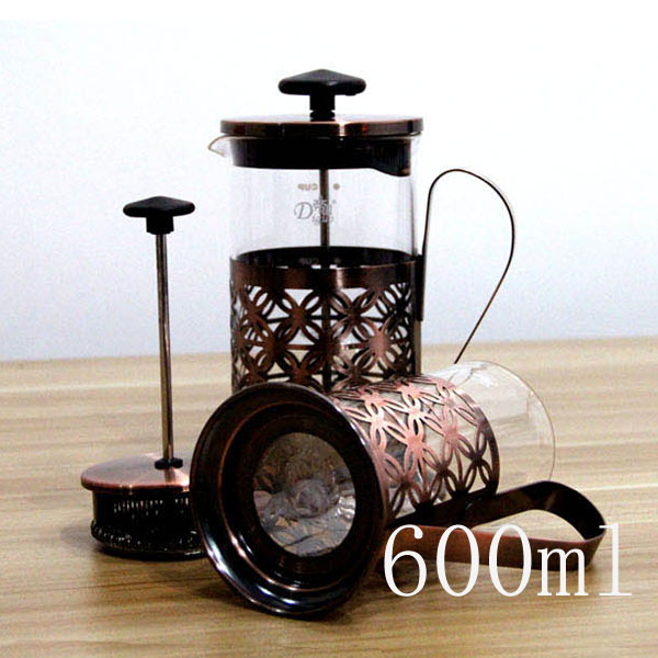 5Cgo 530086835994 帝國古典咖啡壺法壓壺玻璃不鏽鋼過濾壺家用法壓杯濾壓壺沖茶器600ml XMJ88000