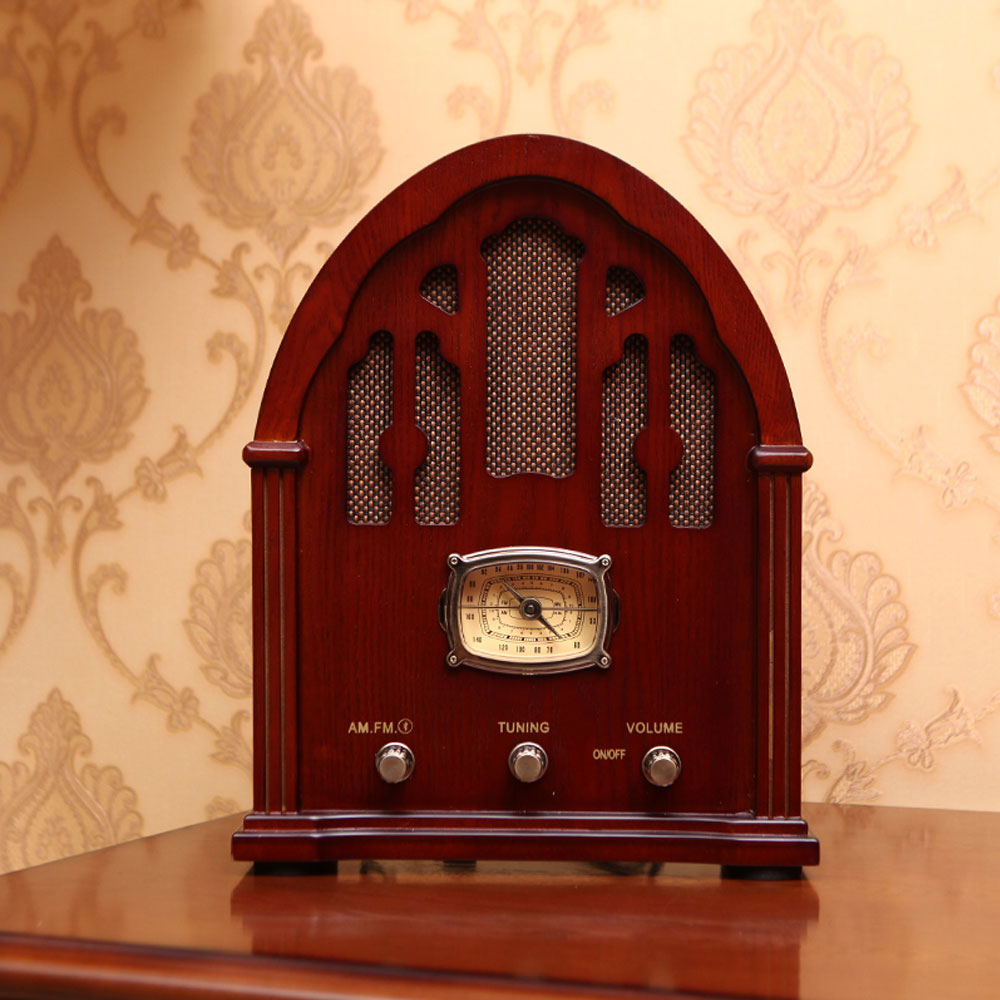 5Cgo 536859900045 名伶 M8182 仿古老式收音機臺式木質音箱復古藍牙收音機禮品留聲機 PY87400