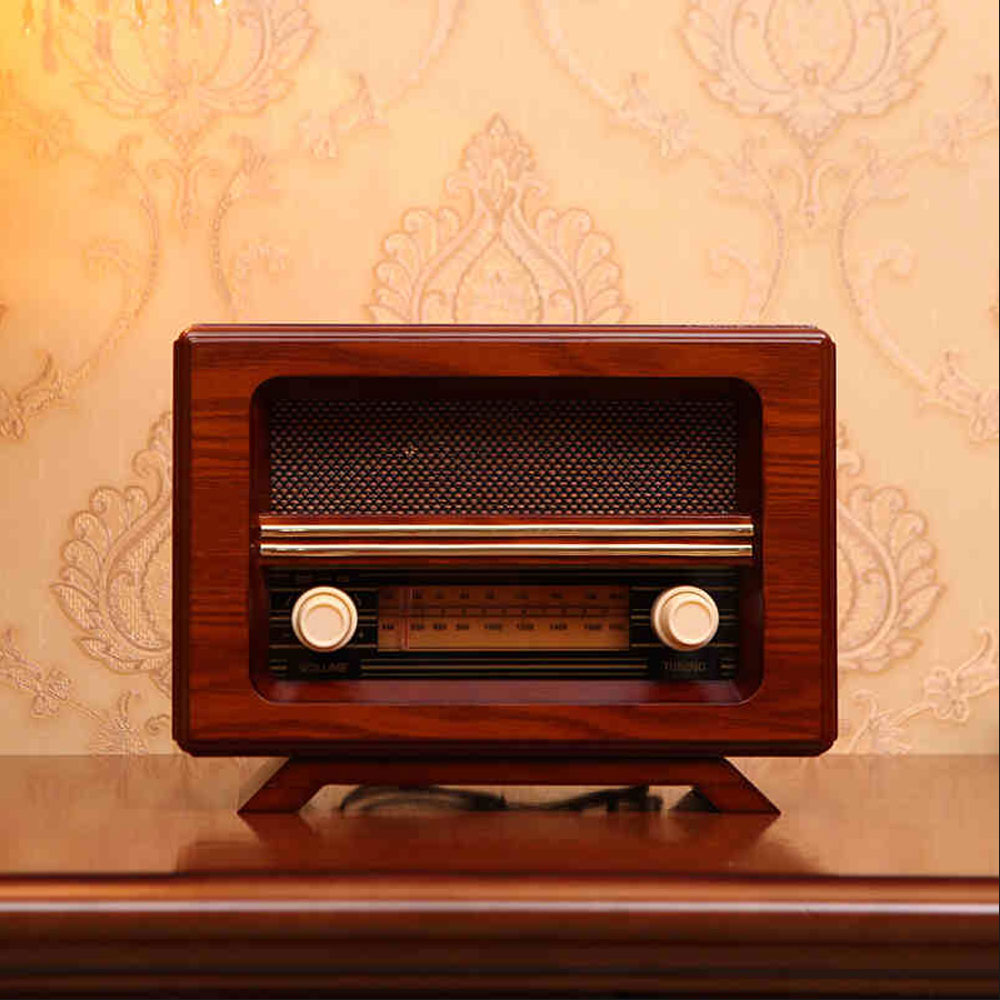 5Cgo 537578237587 名伶 M8169 藍牙音箱復古收音機老式木質音箱便臺式小音箱留聲機 PY99400