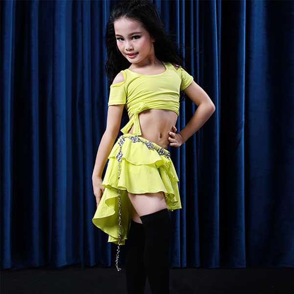 5Cgo 536715963959 少兒童肚皮舞演出練功服2017新款夏舞蹈練習短裙印度舞 拉丁舞衣   GSX87000