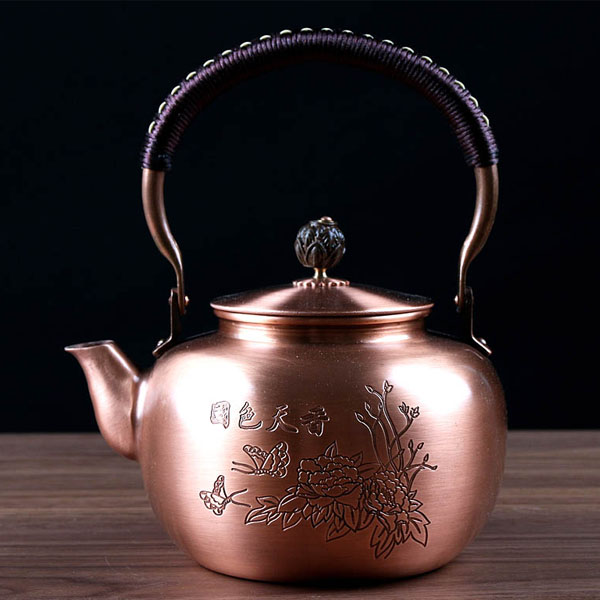 5Cgo 520259572309 手工純紫銅燒水壺茶海茶杯加厚泡茶器功夫茶具煮茶銅茶壺日式茶道銅壺配件  HJT08600
