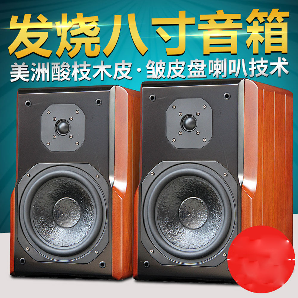 5Cgo 545063399546 8寸發燒 hi-fi 書架音箱無源木質 2.0音響對箱前置實木客廳家庭音響 PY06700