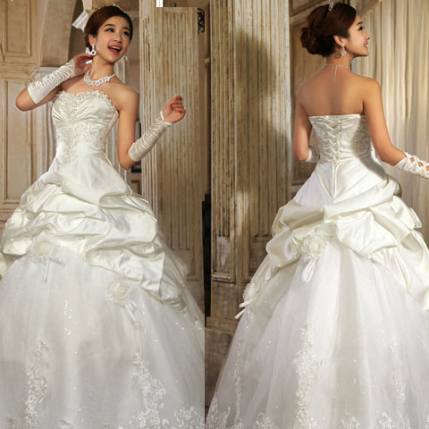 5Cgo  15082967884 最新款婚紗 韓版邦帶抹胸新娘韓式公主禮服 晚宴、婚紗、洋裝、新娘、伴娘 MIK94200