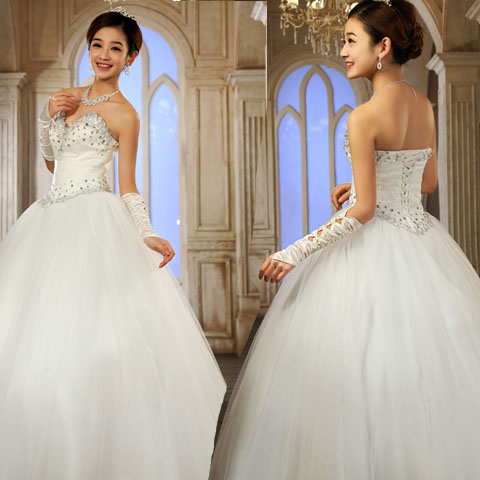 5Cgo 14775967634 優雅甜美公主婚紗 抹胸型禮服 晚宴、敬酒、洋裝、新娘、伴娘 MIK82300