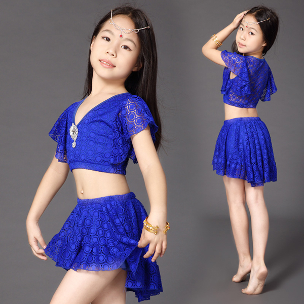 5Cgo 531446083653  肚皮舞套裝新款兒童舞蹈服女童演出服春夏少兒印度舞蹈服裝     GSX89000