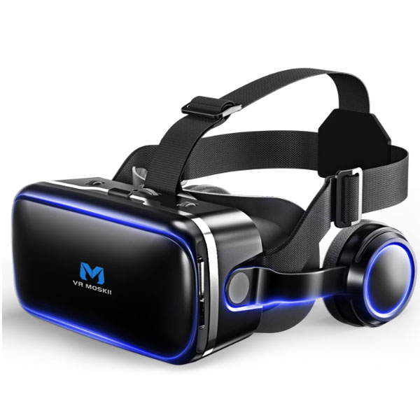 5Cgo 551619743077 摩士奇6代VR眼鏡4D頭戴式一體機手機專用虛擬現實遊戲機電影院 視聽一體耳機款 XMJ84100