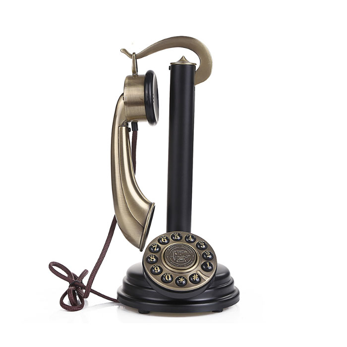 5Cgo 42106006382 歐風高檔派拉蒙1919帝王權杖歐式仿古電話機座機復古創意古典全金屬話筒 XMJ83600