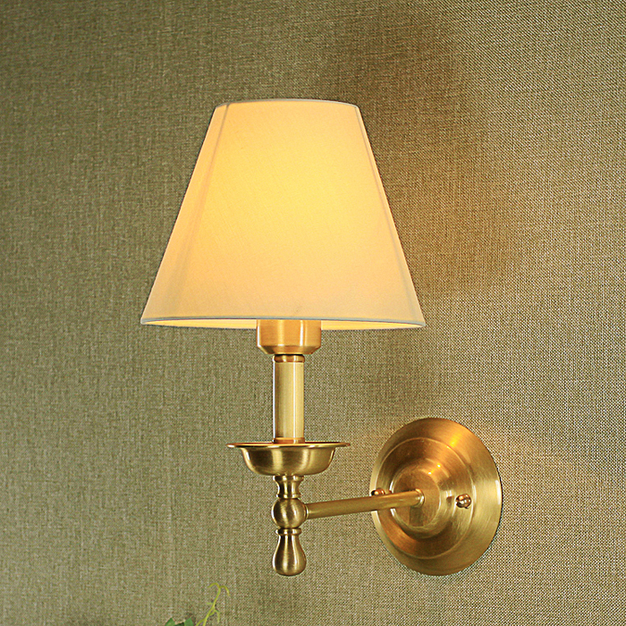 5Cgo 555284674291美式壁燈臥室床頭燈現代簡約全銅燈具歐式客廳過道樓梯走廊燈創意 YHQ81100