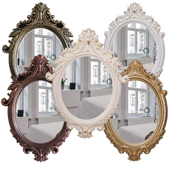 5Cgo 545979947416 美容院鏡子衛生間浴室鏡壁掛梳妝臺化妝鏡歐式會所裝飾鏡掛鏡  HSL57000