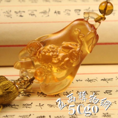 5Cgo D006 佛手貔貅琉璃汽車吊飾高級禮品精美中國結 AGL00100