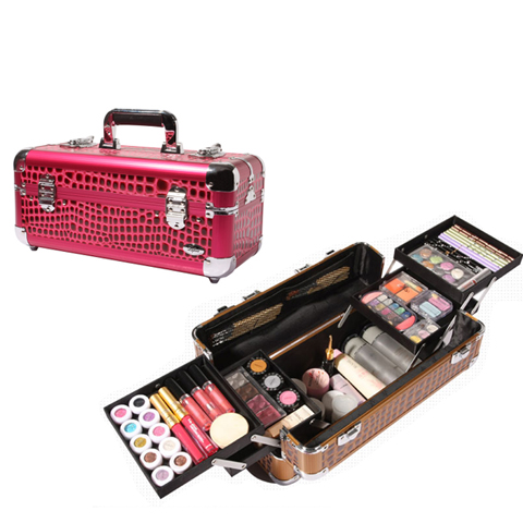 5Cgo 14386873247 品牌彩妝化妝工具手提化妝箱 專業瑪瑙皮革彩妝箱 行李箱收納箱登機箱 MIK81200