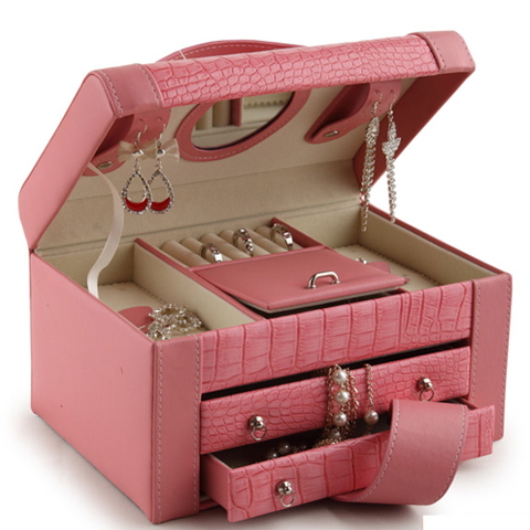 5Cgo 17284263460 薇莉斯 首飾盒 公主歐式韓國化妝盒 精美皮扣女性禮物 MIK92100