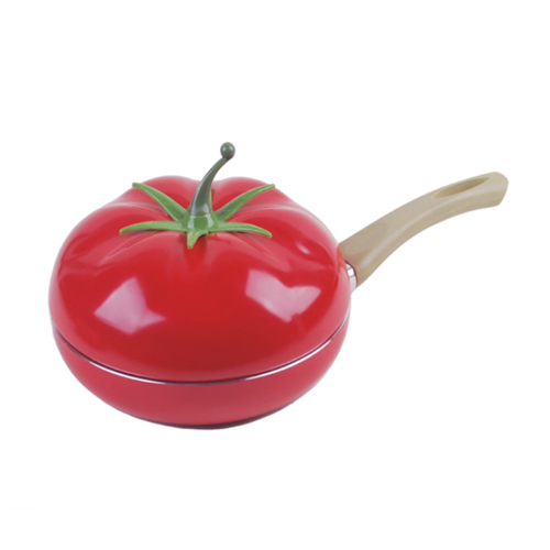 5Cgo 7980514738  20cm西紅柿型煎盤平底煎鍋 無煙不粘帶鍋蓋 電磁爐可用 SHM97000