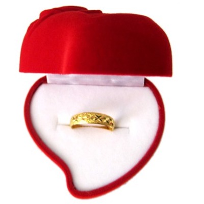 5Cgo 12211220503 紅色玫瑰心型 高級植絨  優質戒盒 戒指盒 首飾盒「十個」 AGL07000