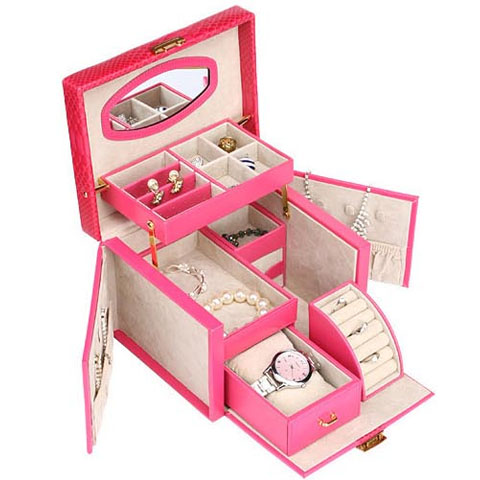 5Cgo 公主珠寶盒首飾盒飾品盒 歐式皮首飾箱複古珠寶箱 MIK89100