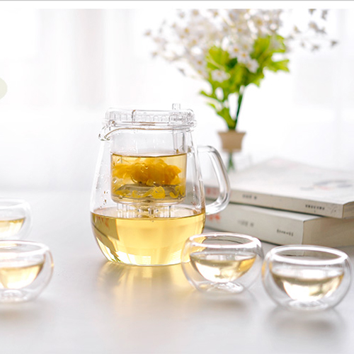 5Cgo 20346836990 細膩玻璃壺  玻璃茶具套裝 帶小品茶杯 新品特價 SHM56000