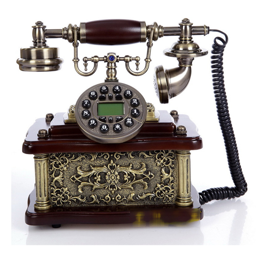 5Cgo 15509446226 歐式電話機 仿古電話機 實木座機電話時尚創意 復古電話機 SHM89100