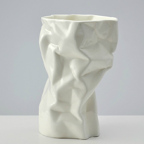 5Cgo 12546277527 創意杯子 手工陶瓷 骨瓷水杯大馬克杯 茶杯 咖啡杯情侶禮品 (大號）不規則花瓶 SHM47000