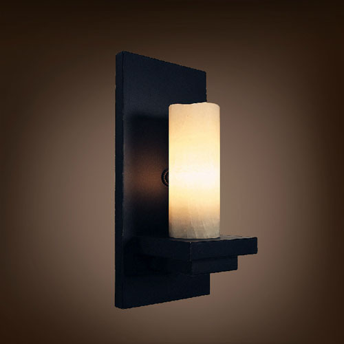 5Cgo  12801168284 美式鄉村壁燈客廳床頭鏡前壁燈西班牙雲石簡約創意黑色壁燈 SHM99100