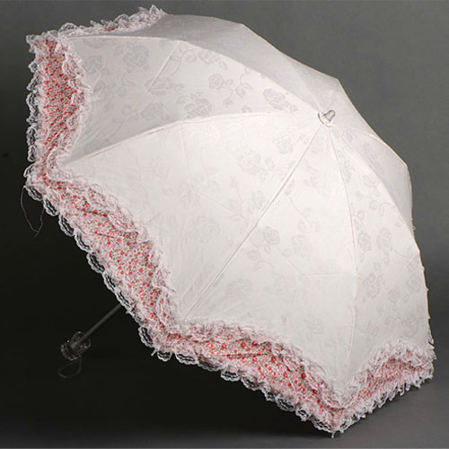 5Cgo  18523165463 提花色膠布刺繡傘 蕾絲邊遮陽傘 太陽傘超強紫外線防曬傘 雨傘 MIK95100