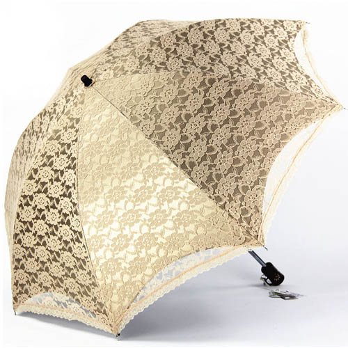 5Cgo 洋傘 二折雙層蕾絲不透光防紫外線 太陽傘 遮陽傘 雨傘 折疊傘 晴雨傘  LXM89000