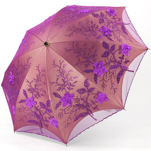 5Cgo 綴美 洋傘 二折雙層立體刺繡印花防紫外線 太陽傘 防曬傘 折疊傘 雨傘 LXM83100