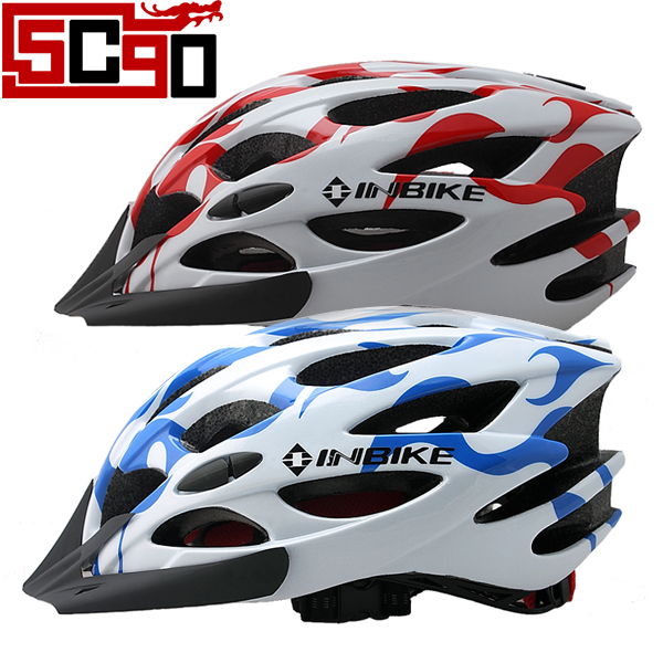 5Cgo  自行車一體成型頭盔 騎行頭盔 單車配件帶帽檐 腳踏車頭盔