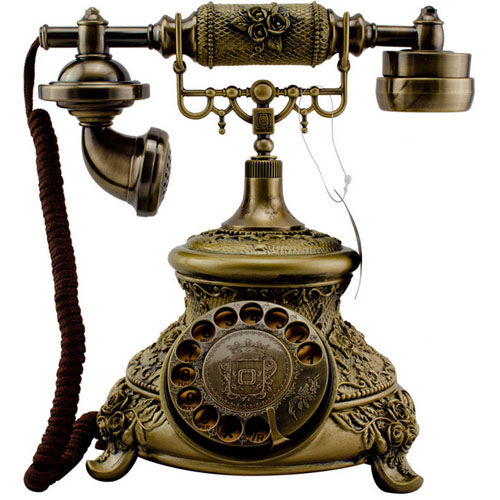 5Cgo 15614506754 復古歐式電話 青古銅金屬立體雕花仿古轉盤座機 伊麗莎白  XXY44500