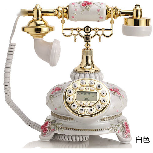 5Cgo 10529914674 仿古電話機歐式按鍵式來電顯示古董電話座機家用商用 戴安娜 XXY82400
