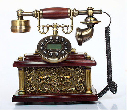 5Cgo 12673311838  高檔歐式仿古電話機田園復古電話機老式古典電話機來電座機電話機  藍屏電話機 XXY61200