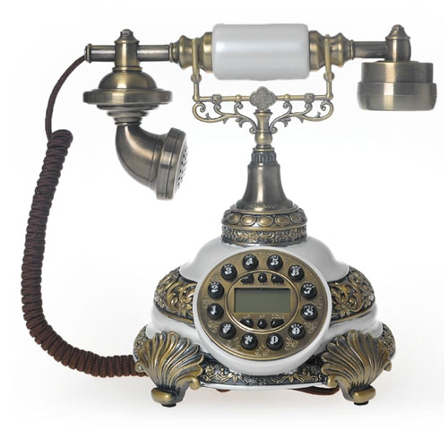 5Cgo 17025519362 歐式仿古電話機復古時尚工藝電話機家用商用電話座機 珍珠白 XXY75200 